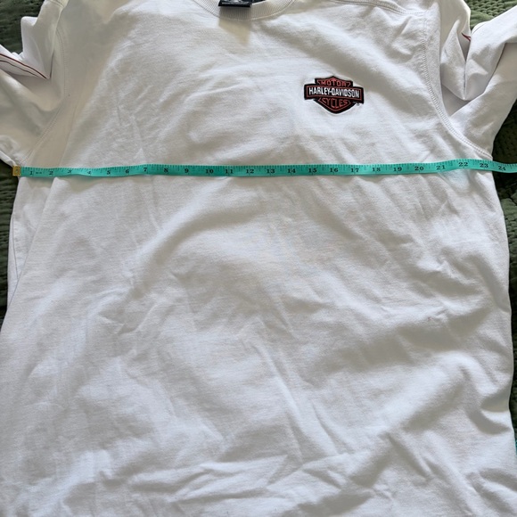 Harley-Davidson White Long Sleeve Flame Graphic Tee XL - Picture 6 of 8